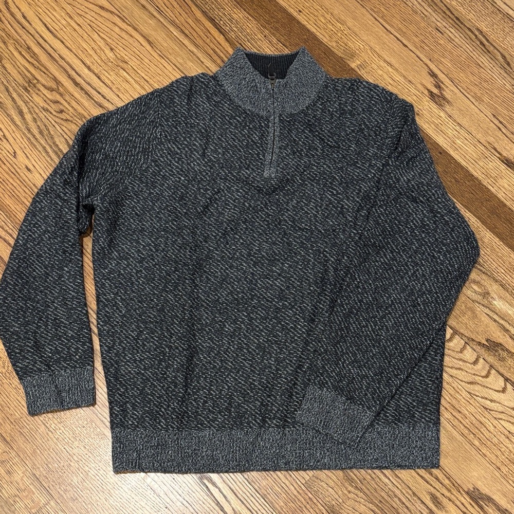 Tahari Men's Gray 1/4 zip Cashmere XL Sweater